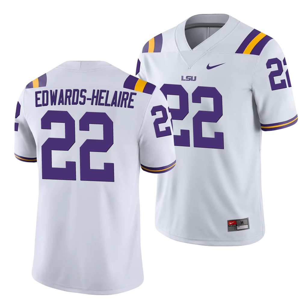 LSU Tiger Clyde Edwards Helaire White College Football Men'S Jersey