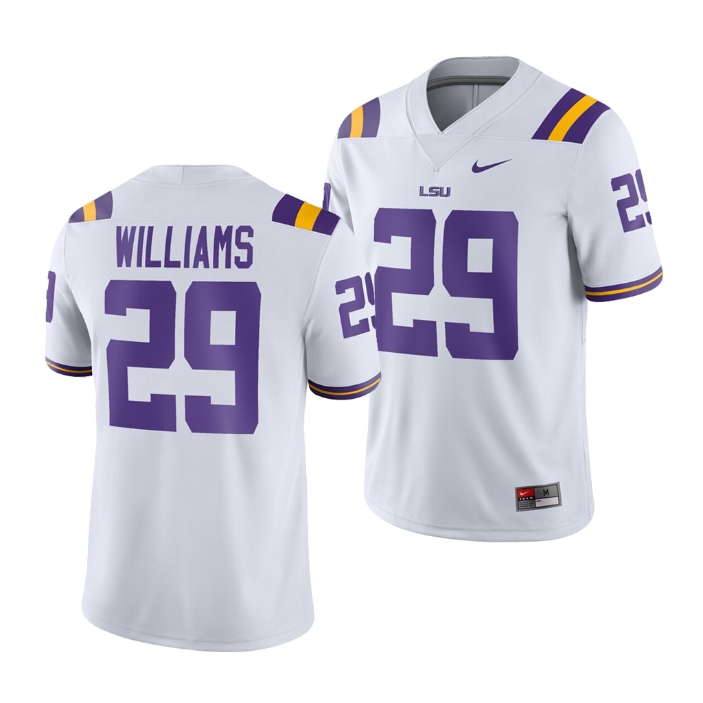 LSU Tiger Greedy Williams White Game Men'S Jersey