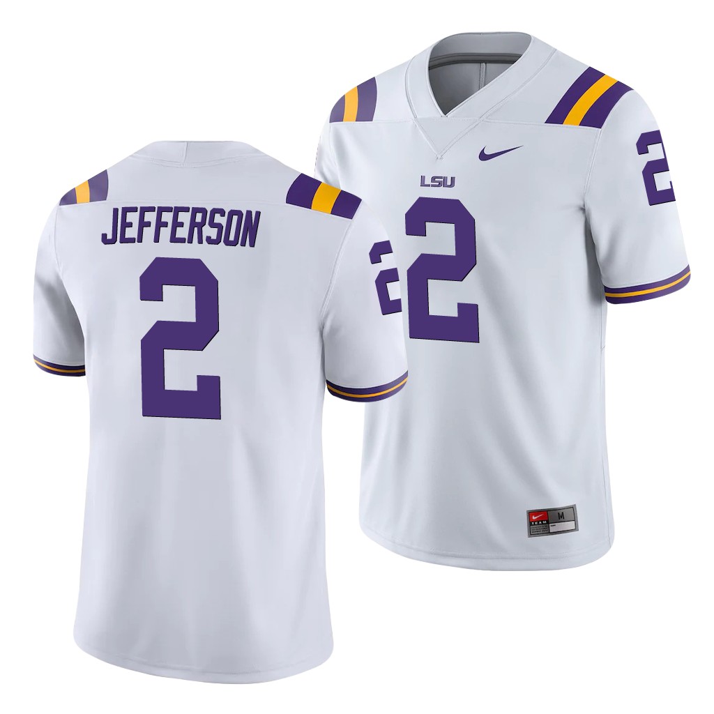 LSU Tiger Justin Jefferson White College Football Men'S Jersey