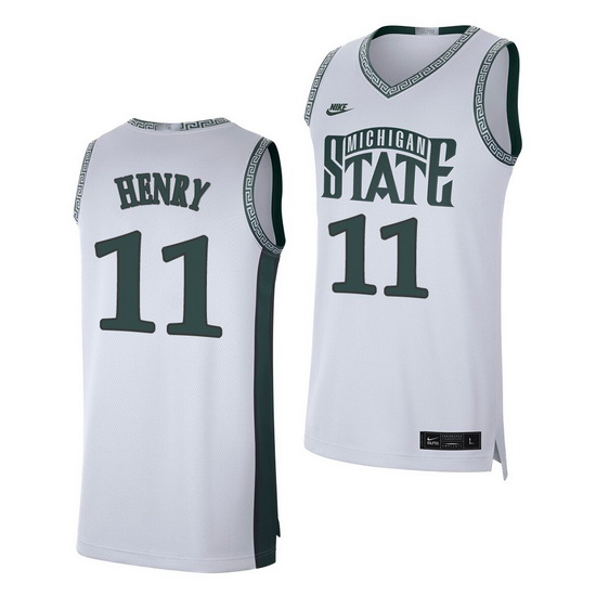 Michigan State Spartans Aaron Henry White Retro Limited Men'S Je
