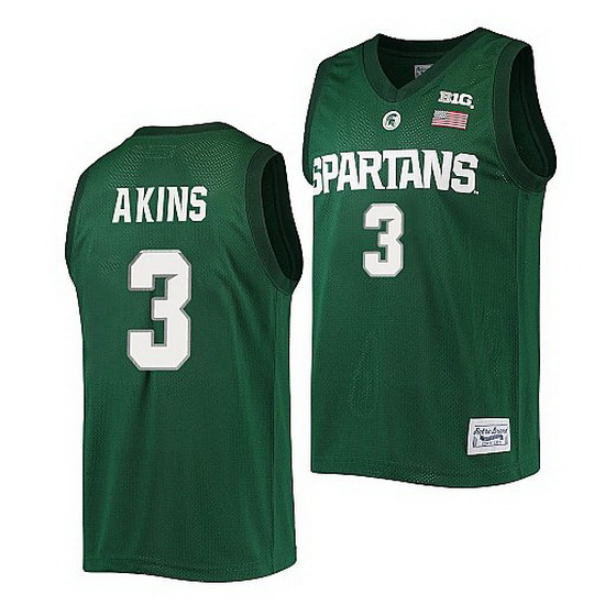 Michigan State Spartans Jaden Akins Green Alumni Commemorative Classic Jersey