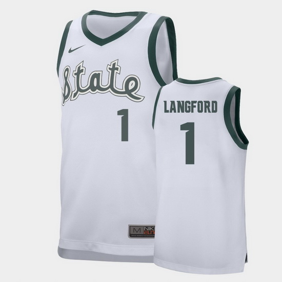 Michigan State Spartans Josh Langford White Retro Performance Men'S Jersey