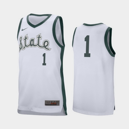 Michigan State Spartans Joshua Langford White Retro Performance Men'S Jersey