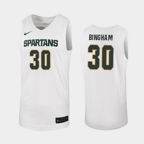 Michigan State Spartans Marcus Bingham Jr. White Replica Men'S J