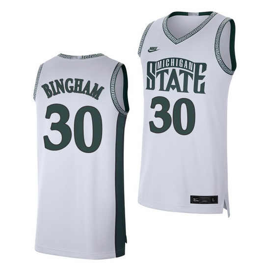 Michigan State Spartans Marcus Bingham Jr. White Retro Limited Men'S Jersey