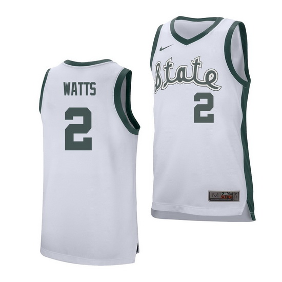 Michigan State Spartans Rocket Watts White College Basketball Michigan State Spartans Jersey