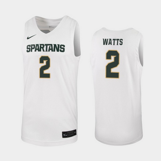 Michigan State Spartans Rocket Watts White Replica Men'S Jersey