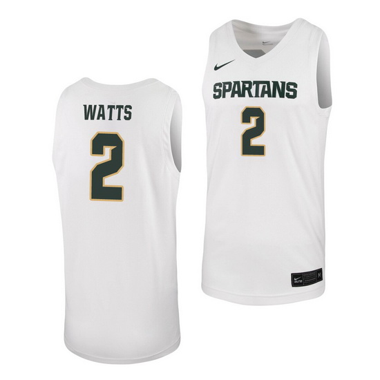 Michigan State Spartans Rocket Watts White Replica Michigan State Spartans Jersey