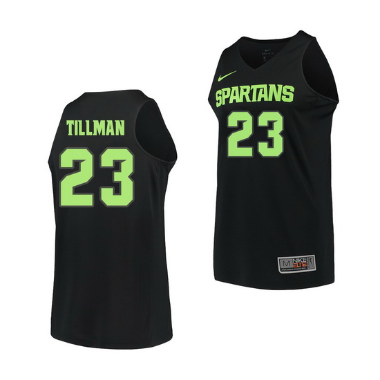 Michigan State Spartans Xavier Tillman Black Replica Men'S Jerse