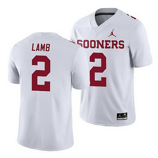 Oklahoma Sooners Ceedee Lamb White Game Men'S Jersey