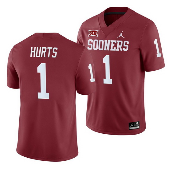 Oklahoma Sooners Jalen Hurts Crimson College Football Men'S Jersey