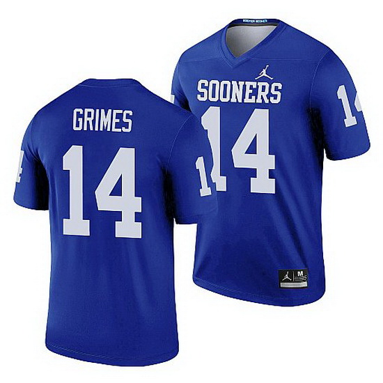 Oklahoma Sooners Reggie Grimes Blue Legend Men'S Jersey