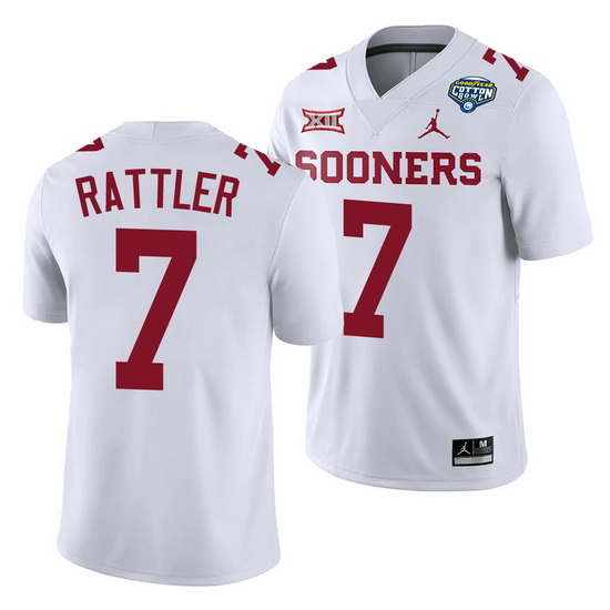 Oklahoma Sooners Spencer Rattler White 2020 Cotton Bowl Classic College Football Jersey