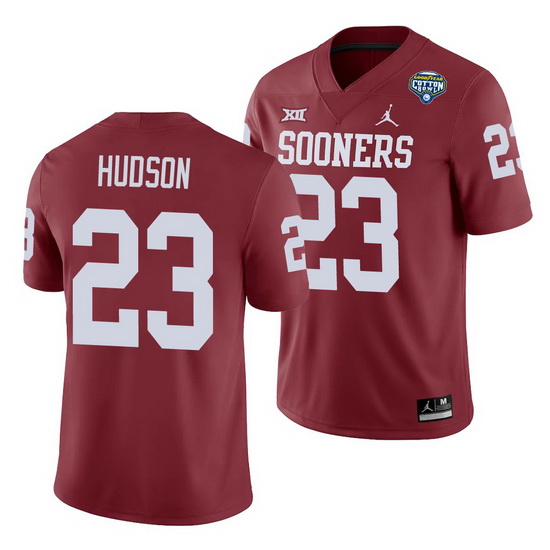 Oklahoma Sooners Todd Hudson Crimson 2020 Cotton Bowl Men'S Jersey