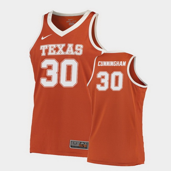 Texas Longhorns Brock Cunningham Orange Road Men'S Jersey