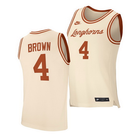 Texas Longhorns Greg Brown Cream Retro Texas Longhorns Jersey