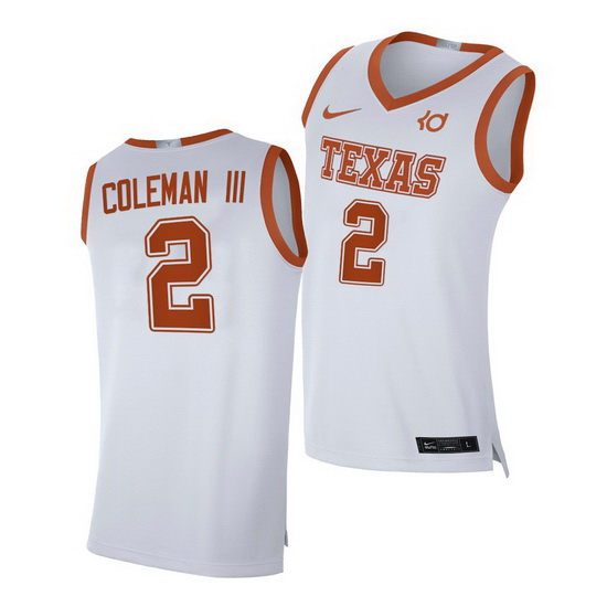 Texas Longhorns Matt Coleman Iii White Alumni Player Texas Longhorns Jersey