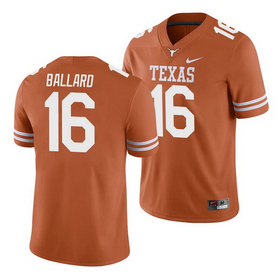 Texas Longhorns Ben Ballard Texas Orange College Football Men'S Jersey