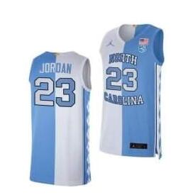 Men North Carolina Tar Heels Michael Jordan 2021 Blue White Split Edition Special Jersey