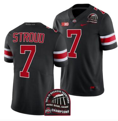 Men's Jersey Ohio State Buckeyes C.J. Stroud Black 2022 Rose Bowl Champions CFP Jersey