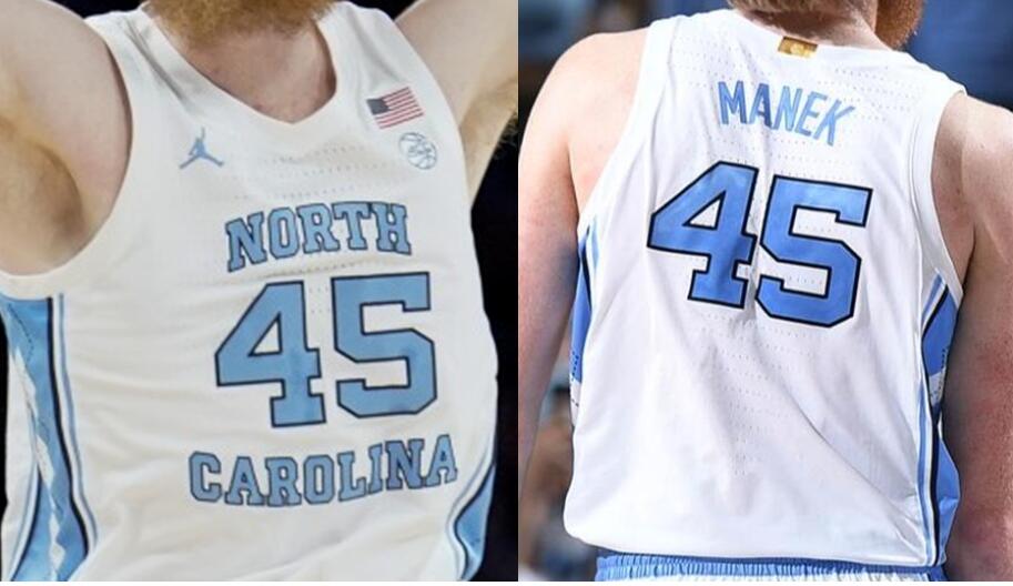 Men North Carolina Tarheels #45 Brady Manek White basketball jerseys