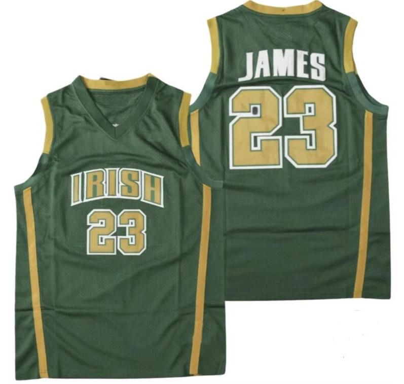 Men Fighting Irish #23 Lebron James Green NCAA Jersey