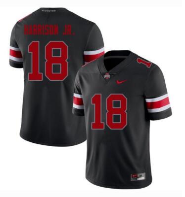 Men Nike #18 Ohio State Buckeyes Scarlet Black NCAA Football Jersey