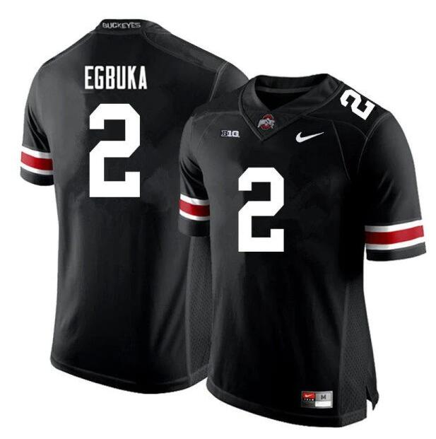 Men's Ohio State Buckeyes #2 Emeka Egbuka College Football Jersey Black