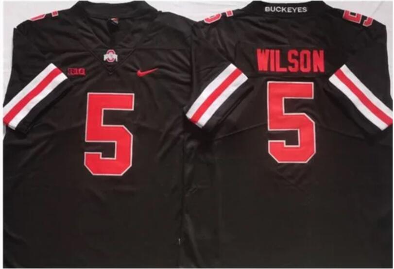 Men Ohio State Buckeyes Garrett Wilson Black Game Jersey