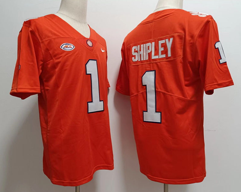 Men Clemson Tigers #1 Will Shipley College Orange Football Game Jersey