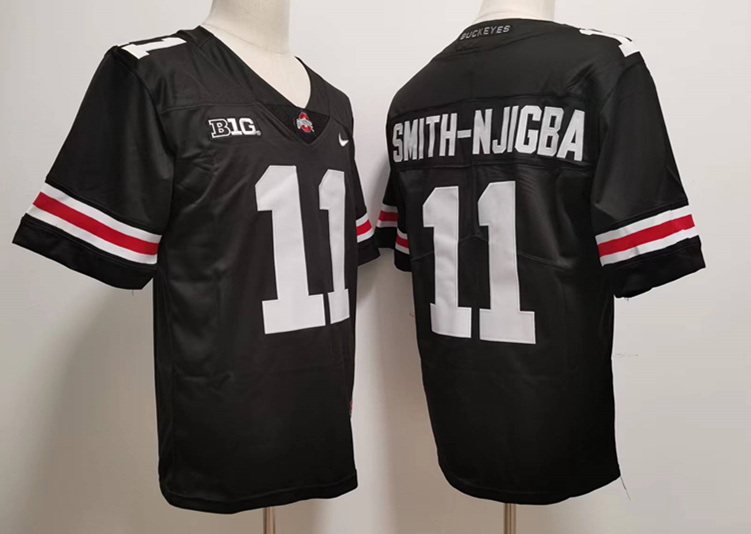 Men Nike Ohio State Buckeyes Jaxon Smith-Njigba #11 Blackout College Football Jersey