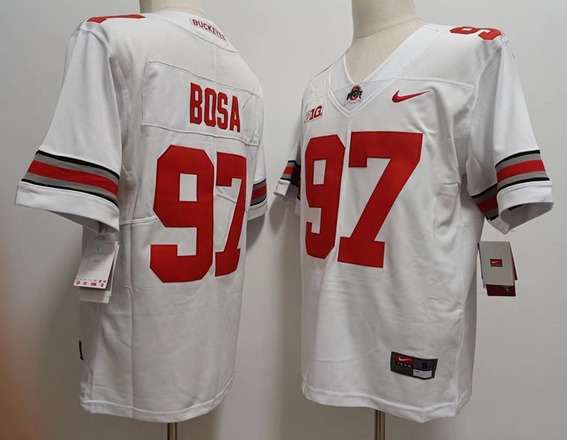 Men Ohio State Buckeyes Nick Bosa #97 White College Football Jersey