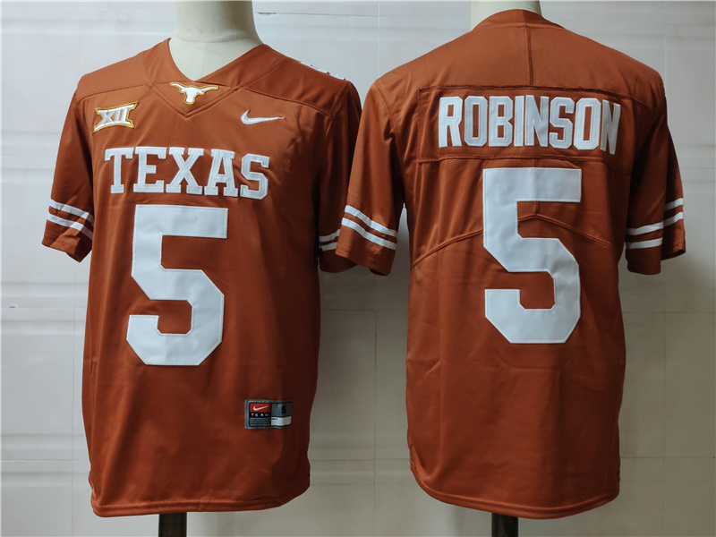 Texas Longhorns Bijan Robinson Orange  Men Jersey