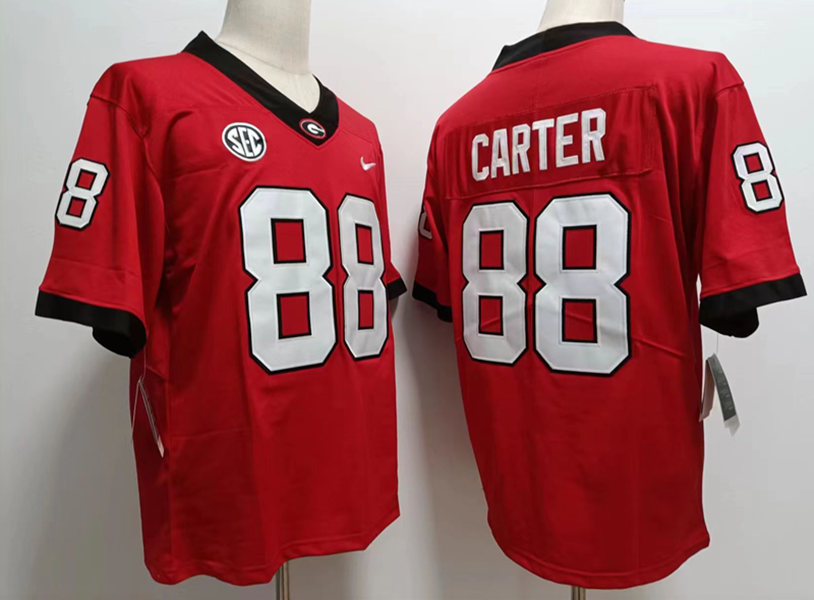 Men Georgia Bulldogs 88 Jalen Carter Red College Football Game Jersey