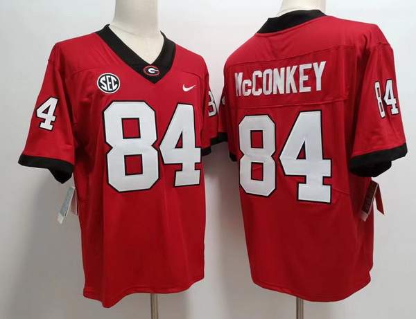 Men Georgia Bulldogs #84 Ladd McConkey Red College Football Game Jersey