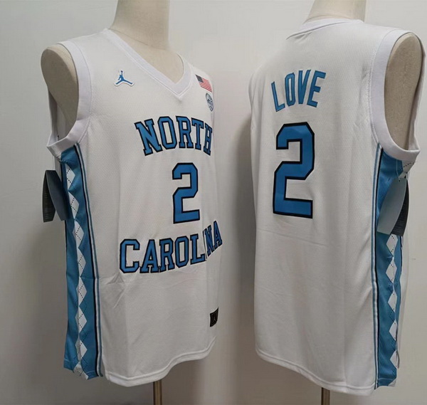 Men North Carolina Tar Heels #2 Caleb Love White College Football Jersey