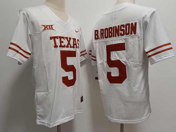 Men Texas Longhorns #5 Bijan Robinson Nike NCAA Stitched White Football Jersey