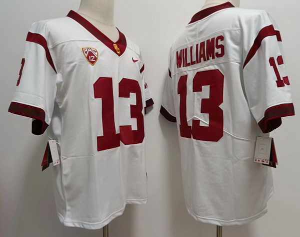 Men's Nike USC Trojans Caleb Williams Game Cardinal White Football Jersey