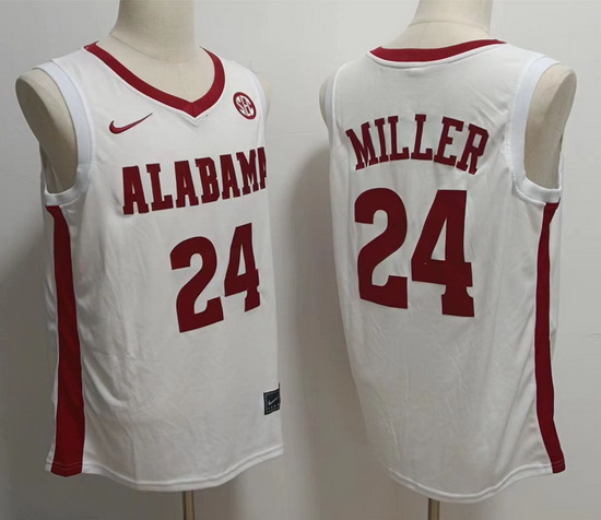 Alabama Crimson Tide 24 Brandon Miller White Stitched NCAA Jersey