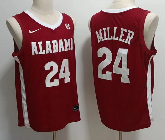 Alabama Crimson Tide 24 Brandon Miller Red Stitched NCAA Jersey