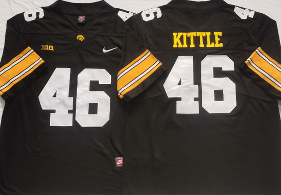 Iowa Hawkeyes White #46 KITTLE Black Stitched NCAA Jersey