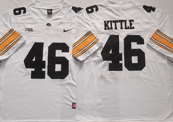 Iowa Hawkeyes White #46 KITTLE White Stitched NCAA Jersey