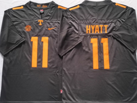 Tennessee Volunteers Black #11 Jalin Hyatt Stitched NCAA Jersey