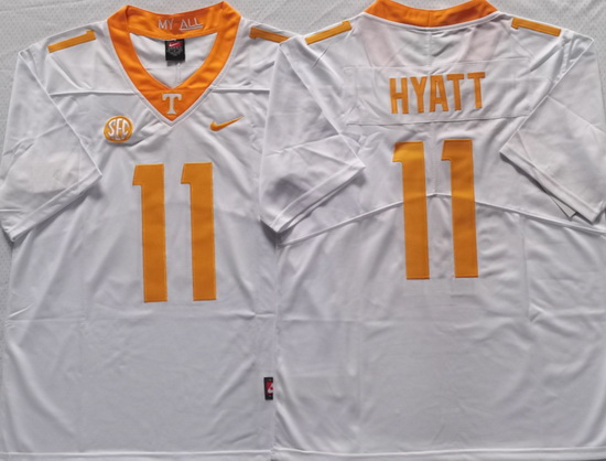 Tennessee Volunteers White #11 Jalin Hyatt Stitched NCAA Jersey