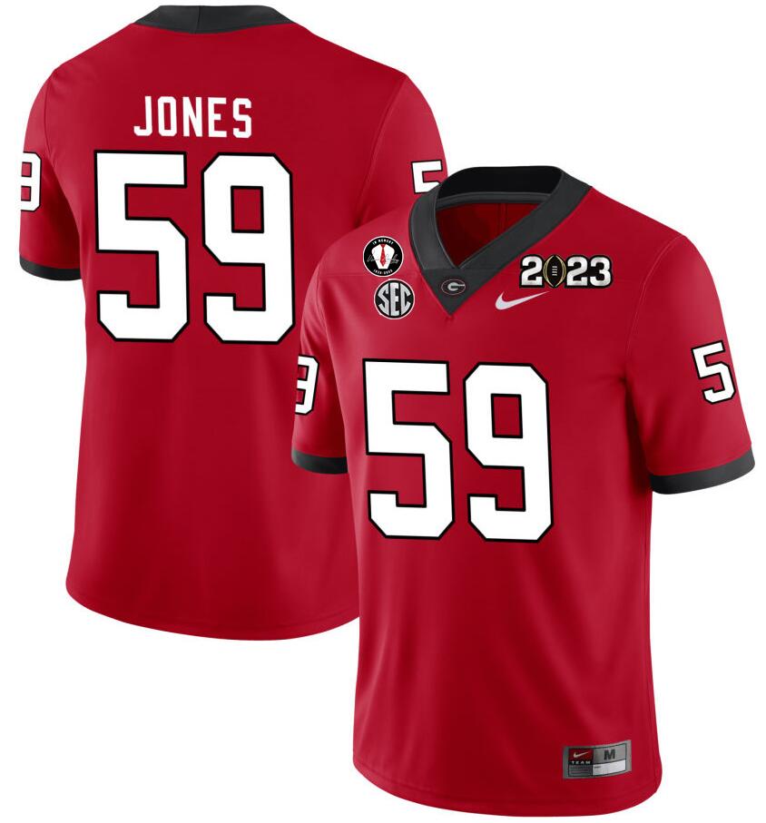 Men #59 Broderick Jones Georgia Bulldogs 2022-23 CTP National Championship Football Jerseys