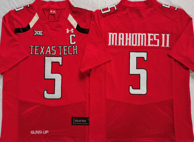 Men Texas Tech Red Patrick Mahomes #5 Football Stitched Team Jersey