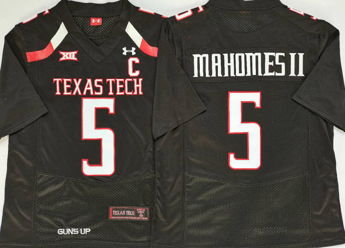 Men Texas Tech Black Patrick Mahomes #5 Football Stitched Team Jersey