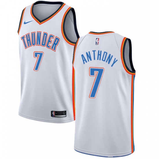 Womens Nike Oklahoma City Thunder 7 Carmelo Anthony Swingman White Home NBA Jersey Association Editi