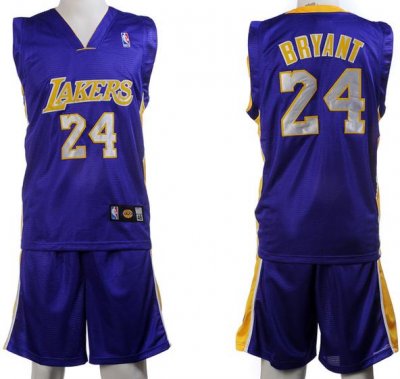 Los Angeles Lakers 24 Kobe Bryant Purple Jerseys&Shorts