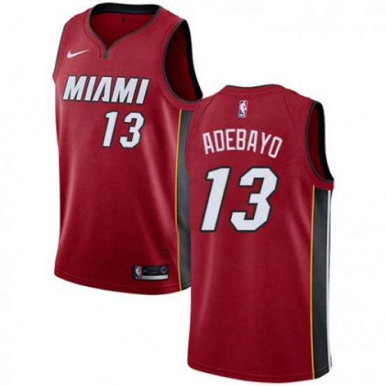 Womens Nike Miami Heat 13 Edrice Adebayo Swingman Red NBA Jersey Statement Edition